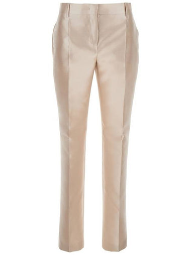 'Mikado' White Pants With Pences On The Front In Cotton Stretch Woman - ALBERTA FERRETTI - BALAAN 1