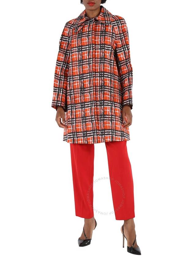 Scribble Check Bonded Cotton Car Single Coat Bright Military Red - BURBERRY - BALAAN 3