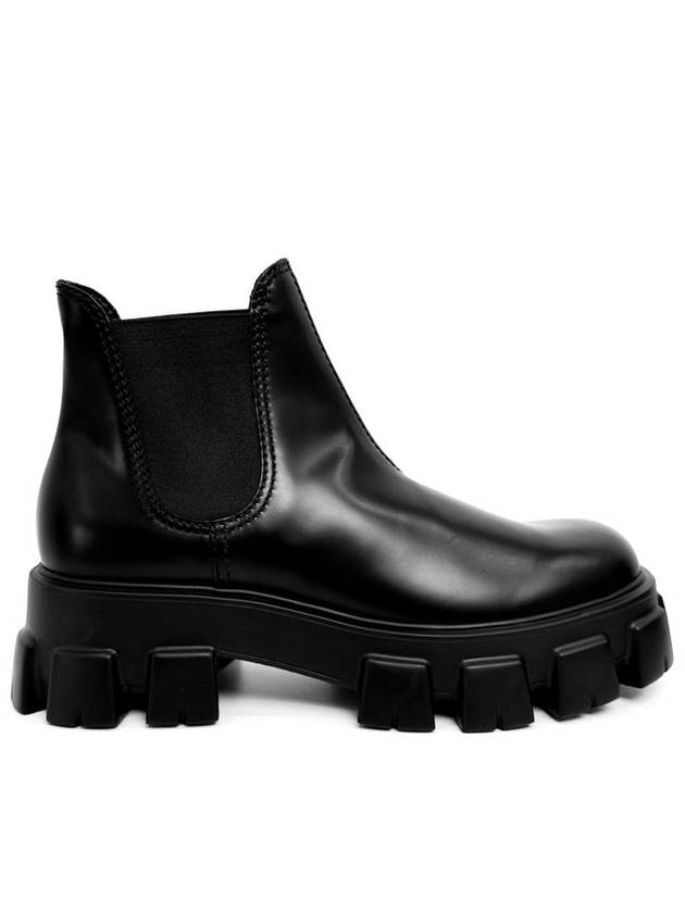 9 Men s Monolith Brushed Leather Chalcedony Boots Black - PRADA - BALAAN 4