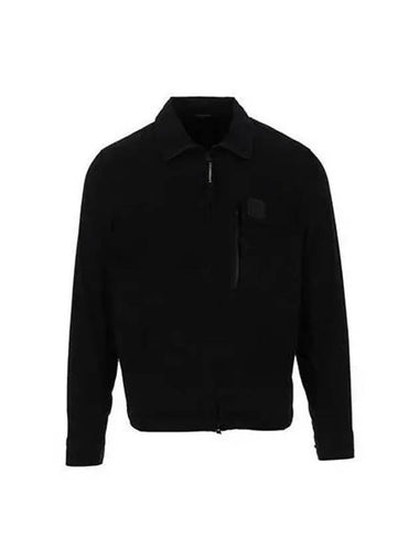 CP Company Logo Patch Overshirt Jacket Black 13CMSH248A 002824G - CP COMPANY - BALAAN 1