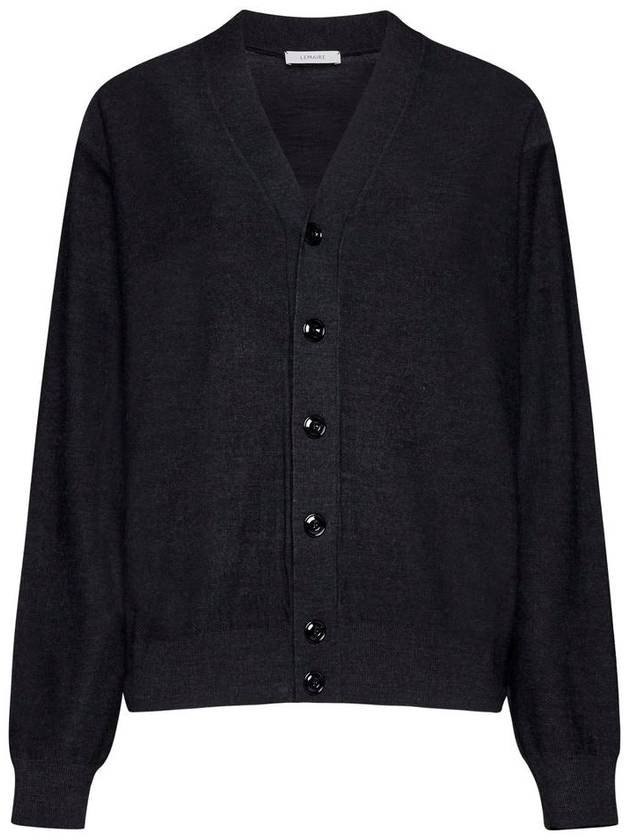 Relaxed Twisted Merino Wool Blend Cardigan Anthracite - LEMAIRE - BALAAN 2