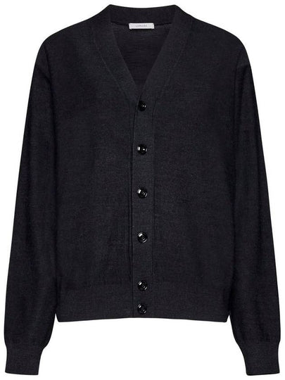 Relaxed Twisted Merino Wool Blend Cardigan Anthracite - LEMAIRE - BALAAN 2