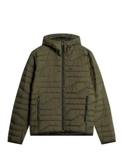 Men's Cliff Light Down Hooded Jacket Forest Green - J.LINDEBERG - BALAAN 2