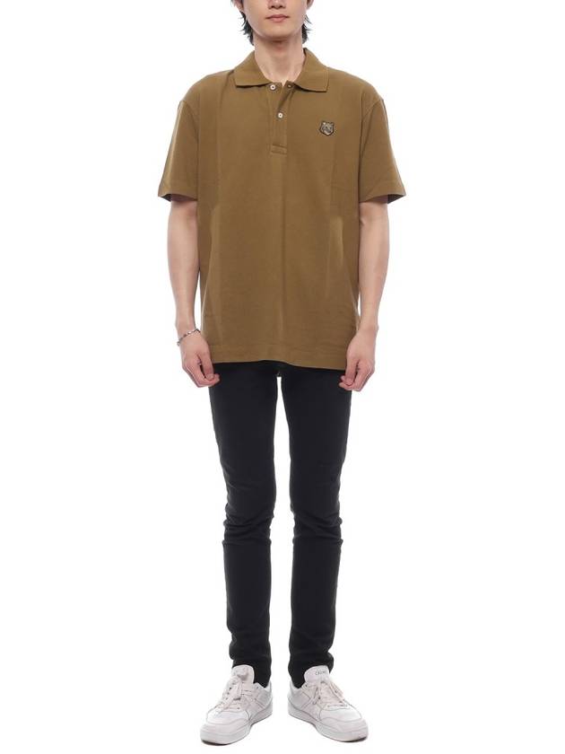 Bold Fox Head Patch Comfort Polo Shirt Khaki Green - MAISON KITSUNE - BALAAN 4