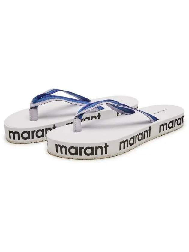 Logo Print Flip Flop Blue - ISABEL MARANT - BALAAN 2