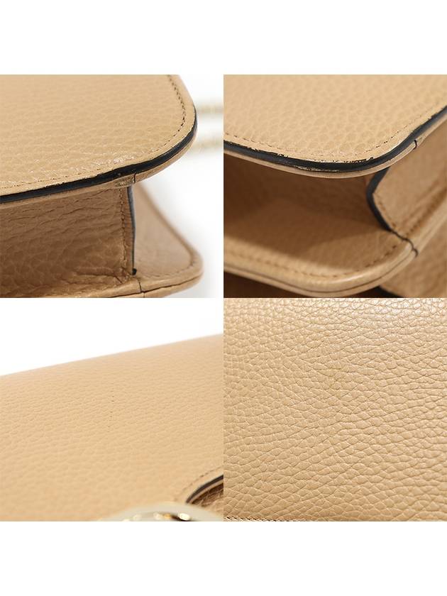 510303 Beige leather interlocking GG gold chain medium shoulder bag - GUCCI - BALAAN 6