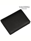 Compact V Logo Signature Calfskin Half Wallet Black - VALENTINO - BALAAN 5