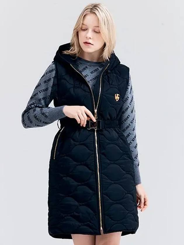 Golf women s hooded long padded vest black - HENRY STUART - BALAAN 2