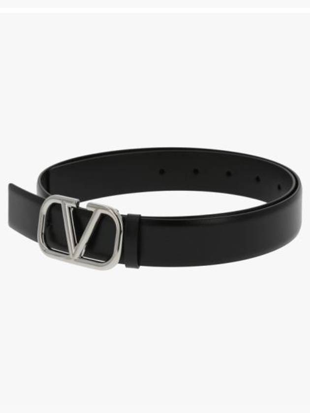 Buckle Leather Belt Black - VALENTINO - BALAAN 3