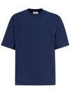 Crew Neck Short Sleeve T-Shirt Blue Marine - MARNI - BALAAN 1