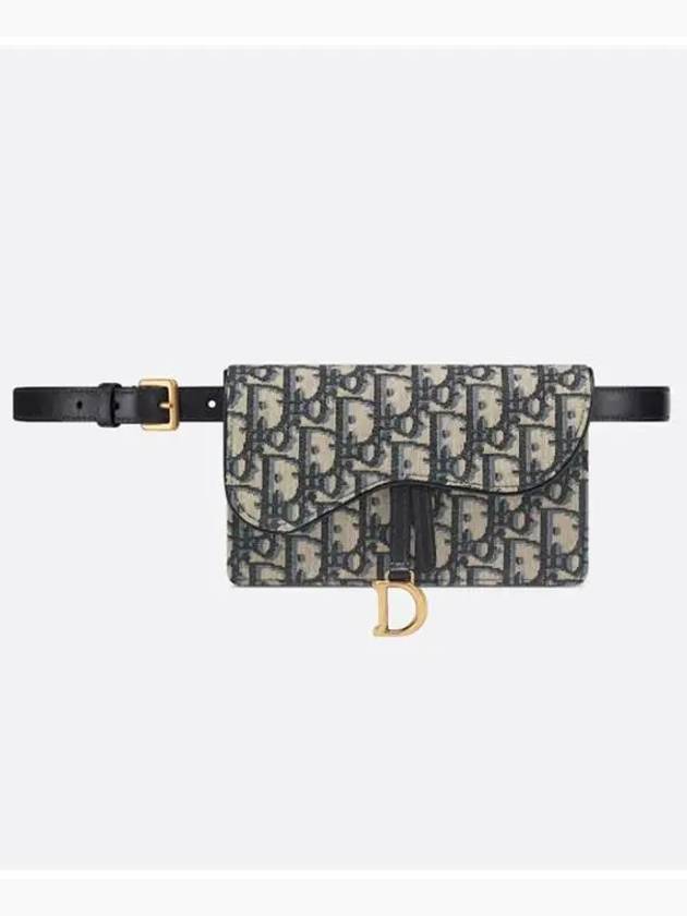 Oblique Jacquard Saddle Belt Pouch Bag Blue - DIOR - BALAAN 2