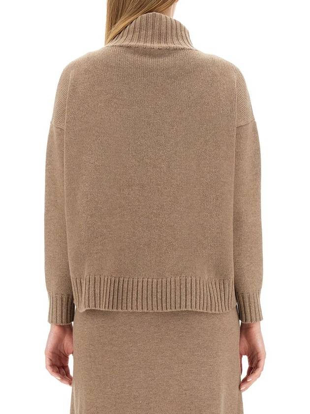 Women's GIANNA Wool Blend Turtleneck Dark Beige - MAX MARA - BALAAN 4