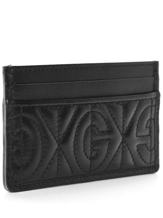 Men's GG Monogram Quilted Card Wallet Black - GUCCI - BALAAN 3