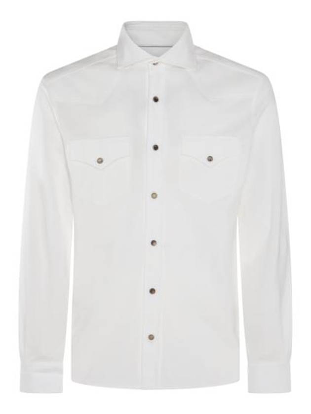 Cotton Long Sleeve Shirt White - BRUNELLO CUCINELLI - BALAAN 2