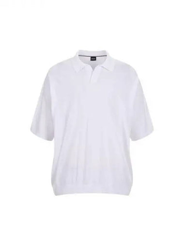 Official Mercerized Relaxed Fit Mesh Polo Shirt 50471137 100 White 270075 - BOSS - BALAAN 1