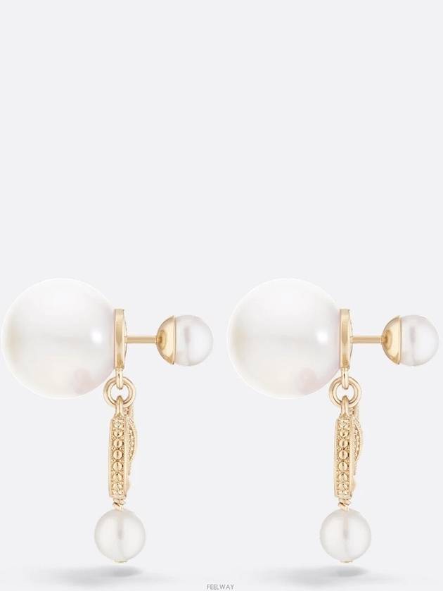 Dior Tribales Earrings Champagne Finish Metal White - DIOR - BALAAN 3