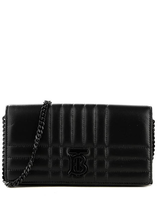 Women's Lola Detachable Strap Quilted Leather Long Wallet Black - BURBERRY - BALAAN 2