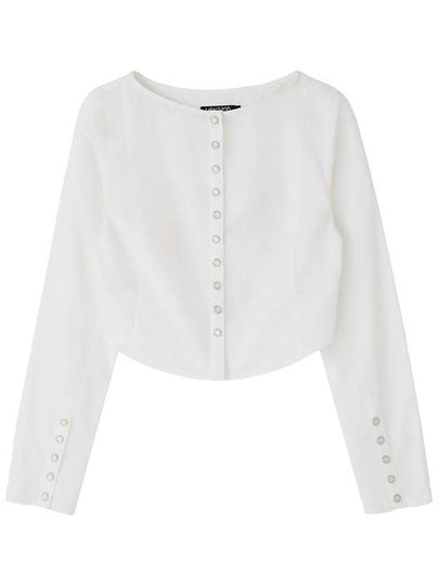 western crop blouse off white - MSKN2ND - BALAAN 2