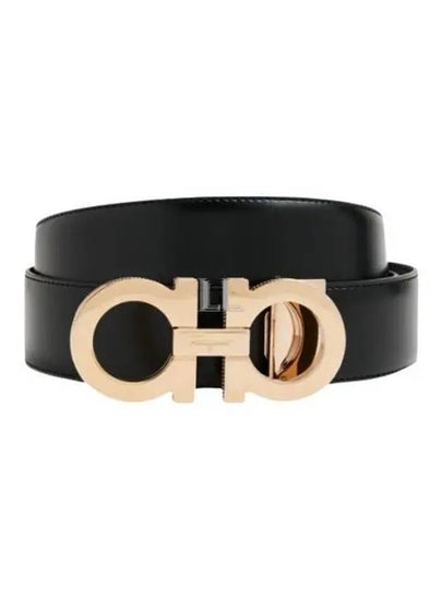 Reversible Gancini Leather Belt Black - SALVATORE FERRAGAMO - BALAAN 2