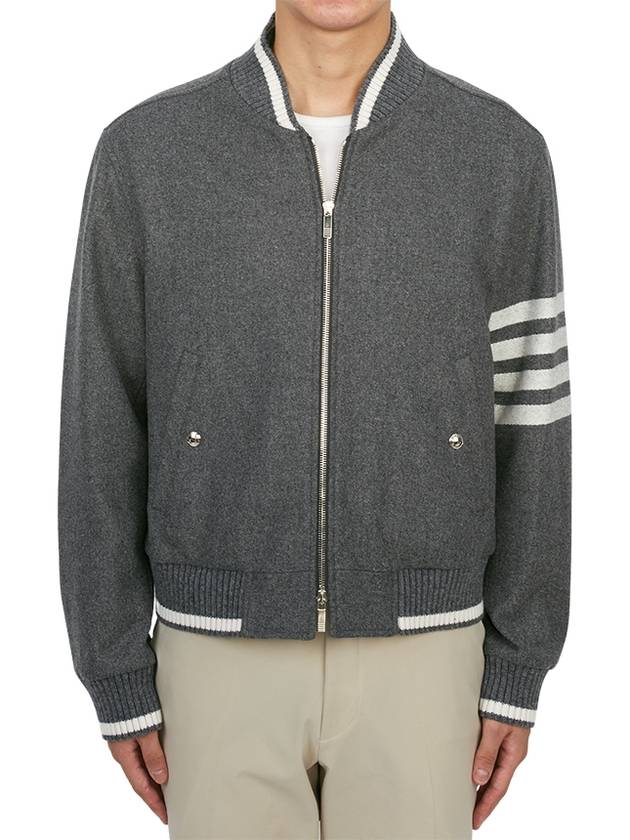 4 Bar Stripe Bomber Jacket Grey - THOM BROWNE - BALAAN 3