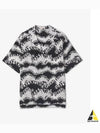 Wave Print Short Sleeve Shirt Black - VALENTINO - BALAAN 2