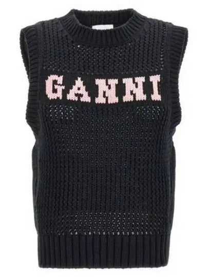 Cotton Rope Vest Black - GANNI - BALAAN 2