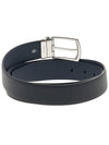 Saffiano Leather Reversible Belt Black Baltic Blue - PRADA - BALAAN 5