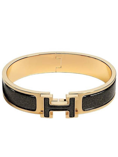 Clic H Glitter Bracelet Black - HERMES - BALAAN 2