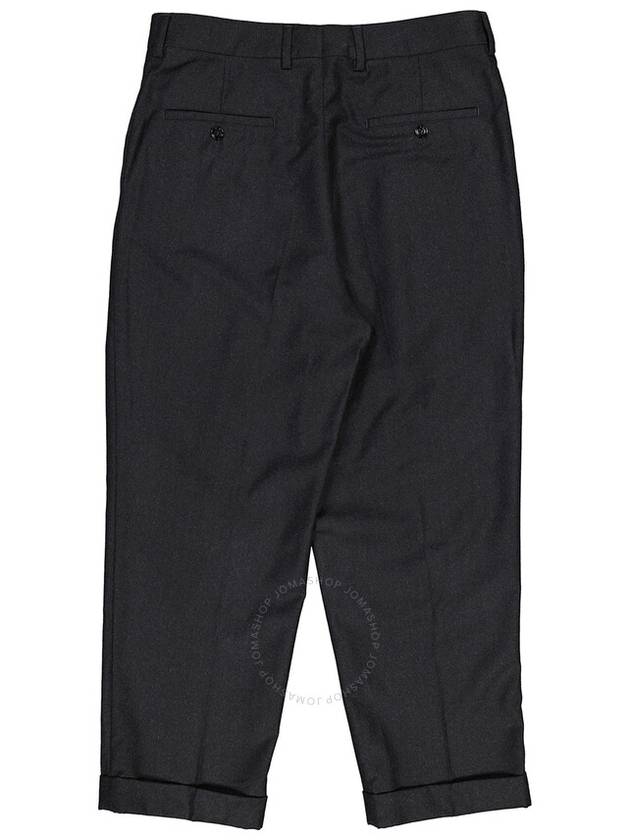 Men's Carrot Fit Turn-Up Straight Pants Grey - AMI - BALAAN 3