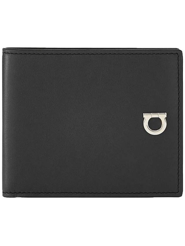 Gancini Logo Half Wallet Black - SALVATORE FERRAGAMO - BALAAN 2