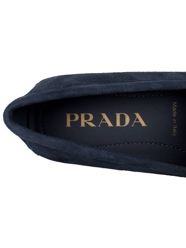 Triangle Logo Suede Driving Shoes Navy - PRADA - BALAAN 9