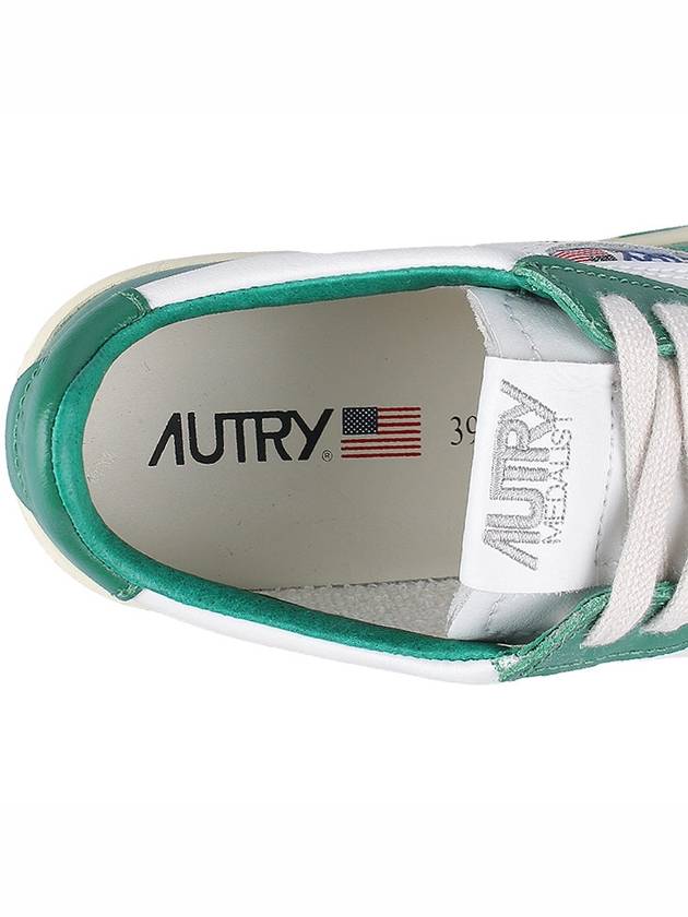 Men's Medalist Leather Low Top Sneakers Green - AUTRY - BALAAN 9