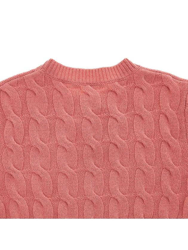 Women's Edifour Cable Cashmere Knit Top Peach - MAX MARA - BALAAN.