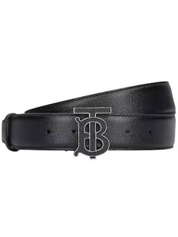 TB Buckle Detail 35MM Business Grainy Leather Belt - BURBERRY - BALAAN 1