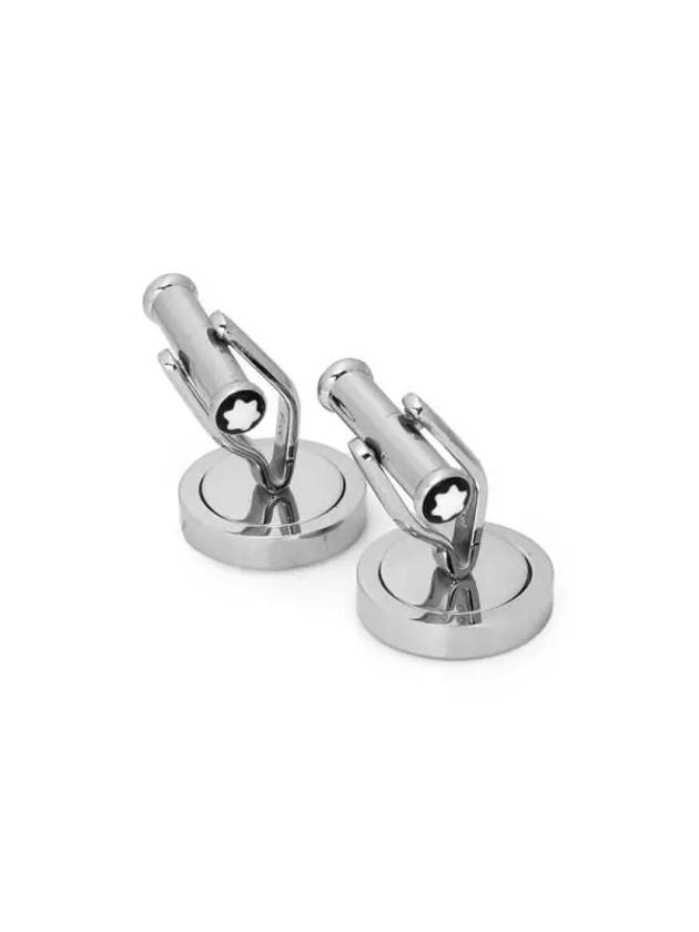 Meisterstuck Logo Cufflinks Silver Black - MONTBLANC - BALAAN 6