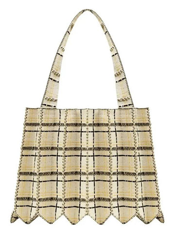 Tweed shopper bag eggnog - PLEATSMAMA - BALAAN 1