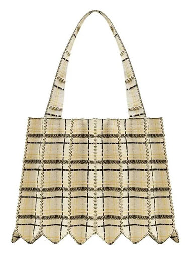 Tweed shopper bag eggnog - PLEATSMAMA - BALAAN 1