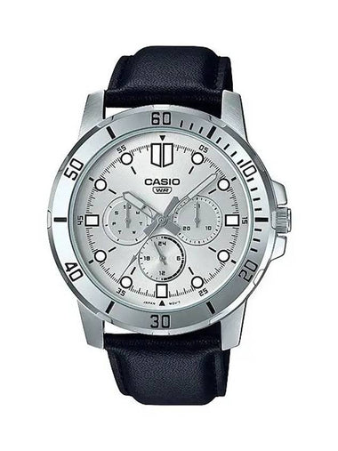 Men's Leather Wrist Watch MTPVD300L7E - CASIO - BALAAN 1