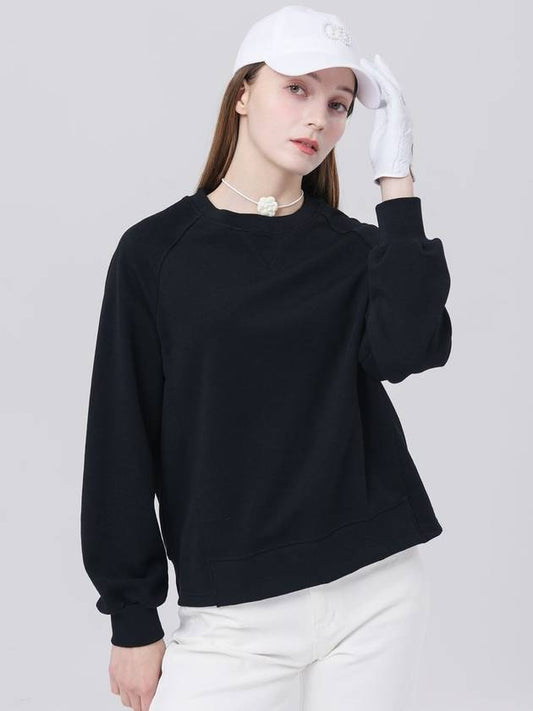 Double-sided Pique Tissue Loose Fit Black Sweatshirt DO3242SW51 - DOYOUKNOWMC GOLF WEAR - BALAAN 1