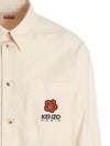 Men's Boke Flower Crest Oversized Long Sleeve Shirt Ivory - KENZO - BALAAN 4