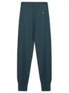 Women's Embroidered Logo Cashmere Blend Track Pants Emerald - VIVIENNE WESTWOOD - BALAAN 2