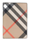 Check Pattern Two-Fold Card Wallet Beige - BURBERRY - BALAAN 2