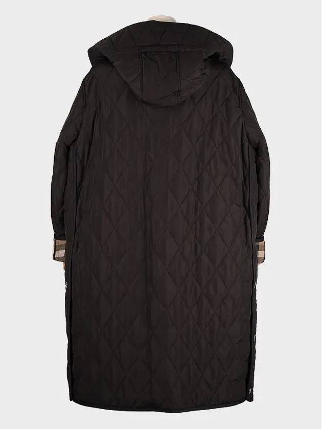 Parkgate Hooded Long Quilted Jacket Black - BURBERRY - BALAAN 4