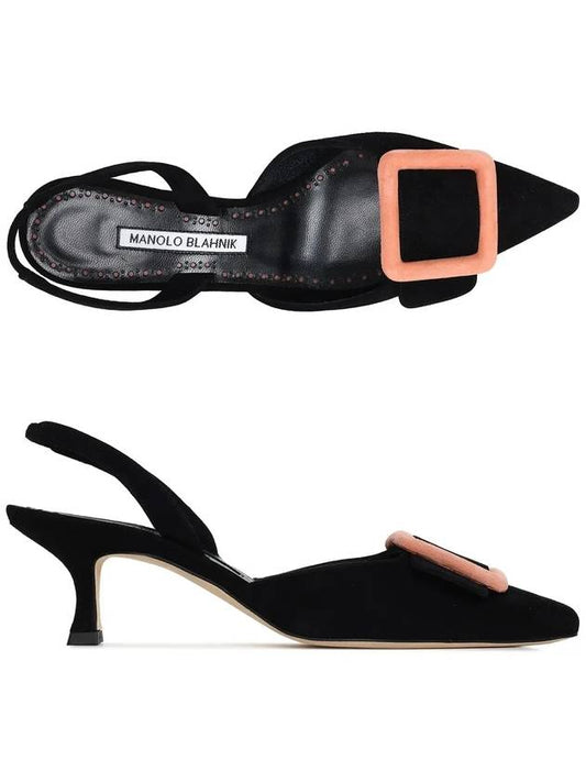 Mayslibi Leather Slingback Heels Black - MANOLO BLAHNIK - BALAAN 2