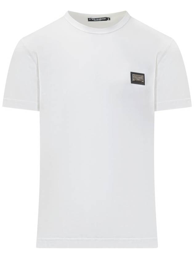 logo patch crew neck cotton short sleeve t-shirt white - DOLCE&GABBANA - BALAAN 2