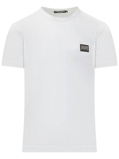 logo patch crew neck cotton short sleeve t-shirt white - DOLCE&GABBANA - BALAAN 2