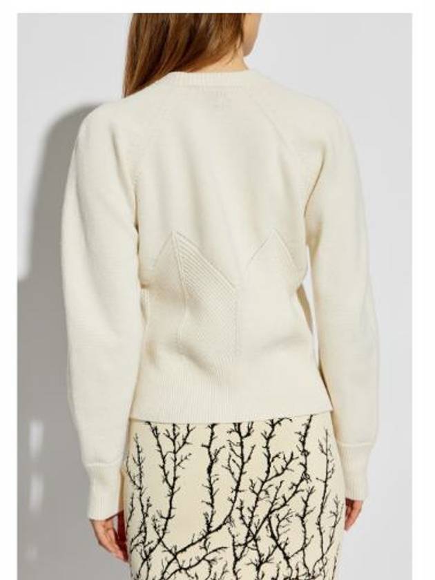 Chevron Pattern Crew Neck Knit Top Cream - ALEXANDER MCQUEEN - BALAAN 4