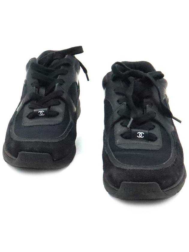 Women s Chanel G33745 Black Suede Calfskin CC Logo Cruise Sneakers 36 gt Gangbuk used luxury goods - CHANEL - BALAAN 2