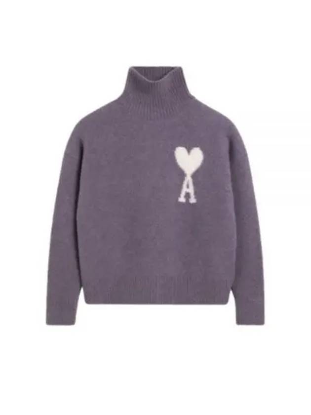 Alpaca Wool Blend Turtleneck Lilac - AMI - BALAAN 2