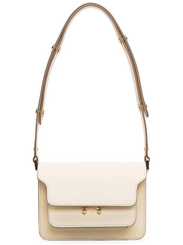 Trunk Saffiano Leather Shoulder Bag White - MARNI - BALAAN 2